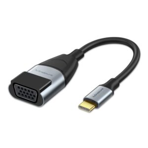 USB-C til VGA Adapter. Nem spejling af skærmbilleder fra din telefon eller tablet. Full HD. Space Grey -