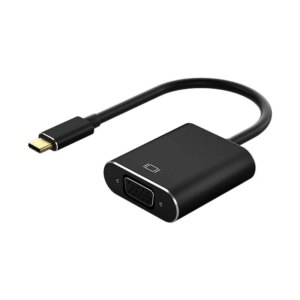 USB-C til VGA adapter. 1920 x 1080p. Sort. -