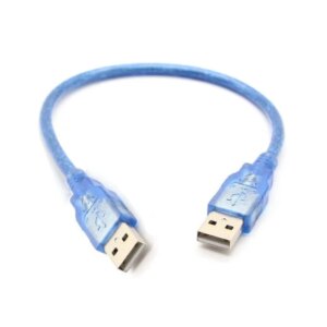 USB kabel 2.0. USB-A han / USB-A han. Blå. 0.3m. -