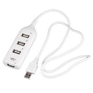 4-Ports (3+1) USB 2.0 Hi-Speed Hub. Hvid. -