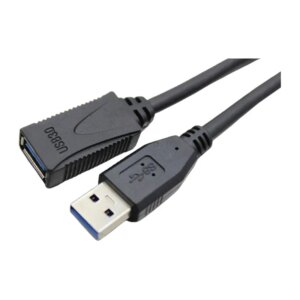 5m USB 3.0 forlængerkabel. USB-A han / USB-A hun. Sort. -