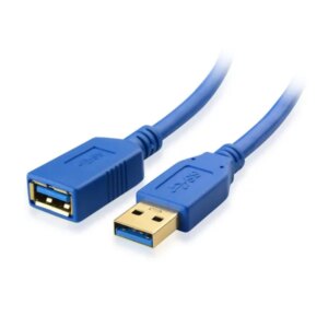 1m USB 3.0 forlængerkabel. USB-A han / USB-A hun. Blå. -