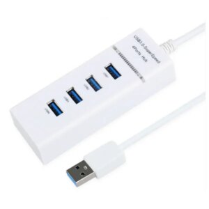 4-Ports USB 3.0 Hi-Speed Hub. Hvid. -