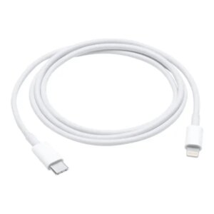 USB-C til Lightning-kabel. 9V, 20W hurtig opladning. Hvid. 1 m. -