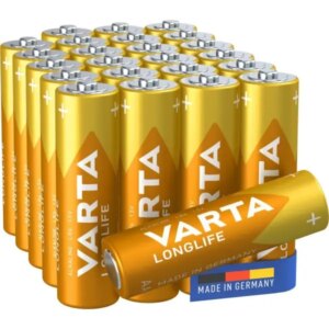 Varta Longlife AA batterier. 2750mAh LR6 Standardbatterier. 24 stk. -