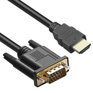 HDMI til VGA kabel. Guldbelagte stik og CS5210 modchip. 1.8m. Sort -