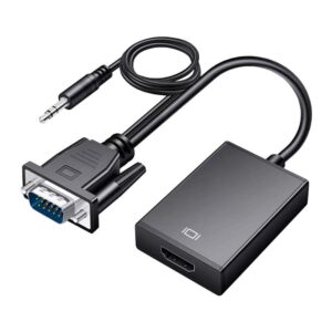 VGA til HDMI Konverter med Lyd. Plug & Play, 1080p HD, USB-strøm -