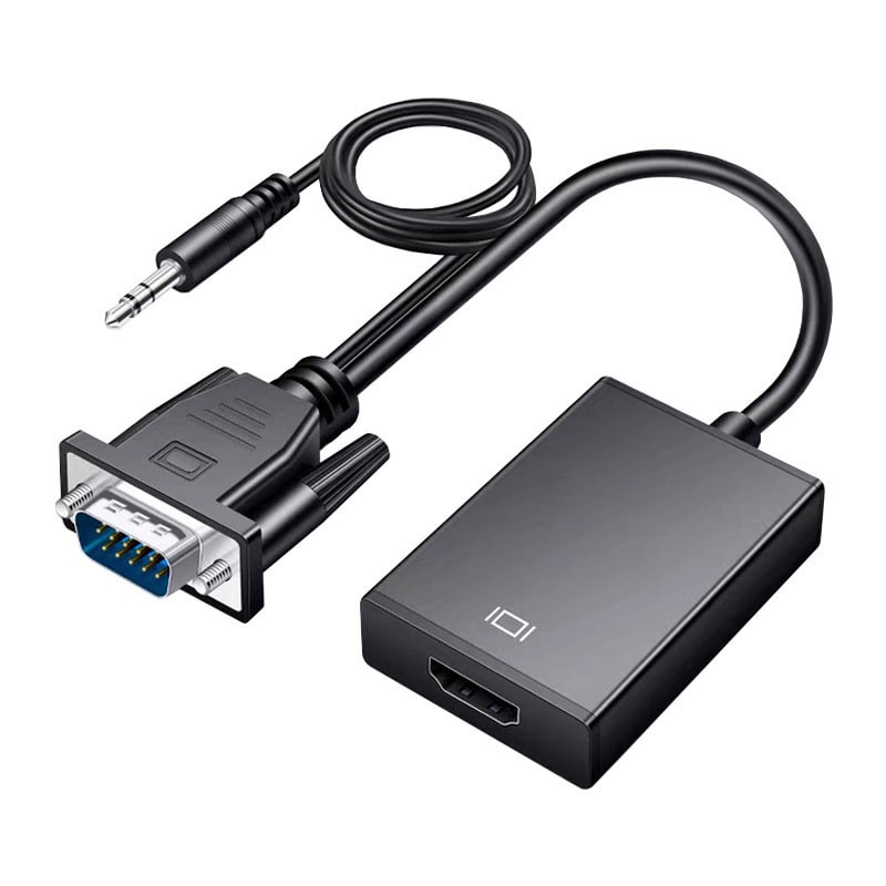 VGA til HDMI Konverter med Lyd. Plug & Play, 1080p, USB. VGA til HDMI Konverter med Lyd. Plug & Play, 1080p HD, USB-strøm -