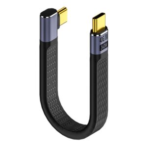 Vinklet USB-C til USB-C 3.1 Kabel i FPC-design. 5A/48V/240W. 12 cm. -