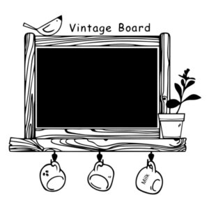 Vintage board. Wallsticker tavle til kridt. 98x86cm -