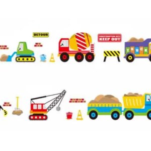 Byggeplads wallsticker. Maskiner, kraner, køretøjer mm. -