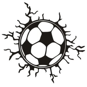 Fodbold wallsticker. Fodbold der sidder fast i væggen. 40x40cm. -