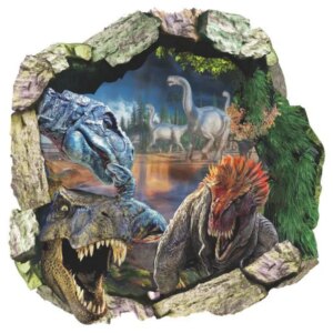 Dinosaurus wallsticker. Hul i væggen. 50x50cm. -