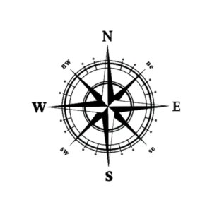 Kompas wallsticker. 40x40cm -