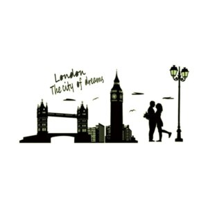 London wallsticker der lyser i mørket. 160x70cm -