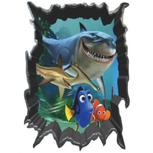 Find Nemo wallsticker. Hul i væggen. 70x50cm. -
