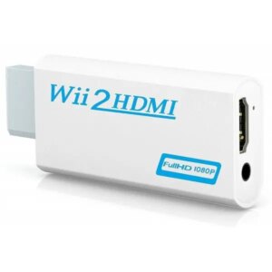 Wii HDMI Adapter. Få et knivskarpt billede i 1080p. Hvid -