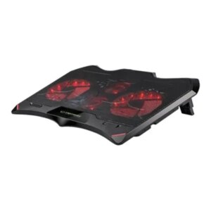 Esperanza BURAN PC Laptop Cooler med sejt RGB lys. 4 blæsere og højdejustering. Rød. -