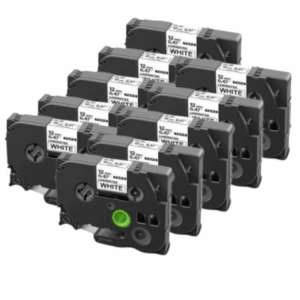 10 stk. Brother TZe231 Tape sort tekst på hvid  12mm x 8m  Uoriginal - INKpartner ApS