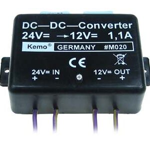 Spændingsomformer 24-12VDC, 1,1A, Kemo M020 - KOZ