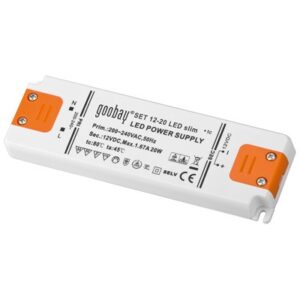 LED strømforsyning, 12VDC, 20W slim, IP20 - KOZ