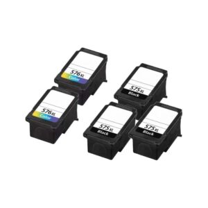 Rabatpakke - Canon PG-575XL / CL-576XL 3 x sort 2 x farve. Kompatibel PG-575XL 71ml - Canon - Kompatibel
