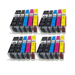 Rabatpakke - Canon PGI-550XL / CLI-551XL 5 farver 4 x 5 Kompatibel PGI-550XL 308 ml - Canon - Kompatibel