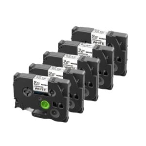 5 stk. Brother TZe231 Tape sort tekst på hvid  12mm x 8m  Uoriginal - INKpartner ApS