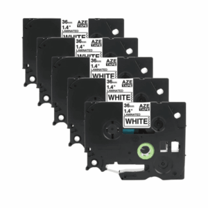 5 stk. Brother TZe261 Tape sort tekst på hvid  36mm x 8m  Uoriginal - INKpartner ApS