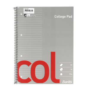 Kollegieblok A4 linjeret - 4H, 70 ark, 70g - Bantex