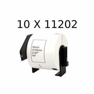 Rabatpakke - 10 stk Brother DK11202 shipping etiketter Kompatibel 300 stk 62 x 100mm - Brother - Kompatibel