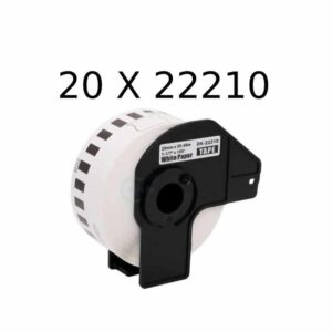 Rabatpakke - 20 stk Brother DK22210 etiketter Kompatibel 2.9cm x 30.5m - Brother - Kompatibel