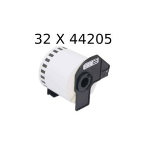 Rabatpakke - 32 stk Brother DK44205 selvklæbende etiketter aftagelige Kompatibel 6.2cm x 30.5m - Brother - Kompatibel