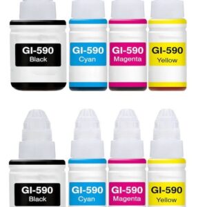 Rabatpakke - Canon GI-590 2 x BK-C-M-Y blækrefill Kompatibel GI-590 960ml - Canon