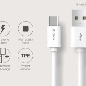USB C kabel 1m 2A til Android - Devia
