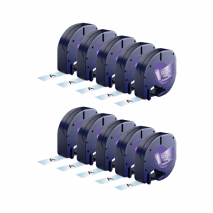 Rabatpakke - 10 stk Dymo 12267 sort på klar tape Kompatibel 12 mm x 4 m - Dymo - Kompatibel