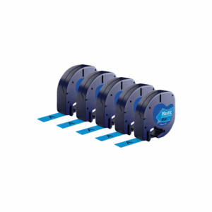 Rabatpakke - 5 stk Dymo 91205 | 91225 sort på blå tape Kompatibel 12 mm x 4 m - Dymo - Kompatibel