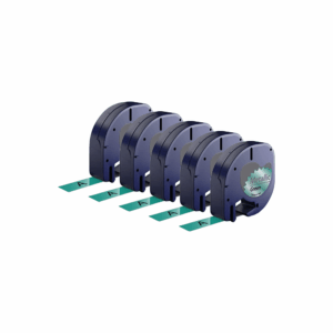 Rabatpakke - 5 stk Dymo 91209 | 91229 sort på grønmetallic tape Kompatibel 12 mm x 4 m - Dymo - Kompatibel