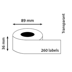 Dymo 99013 gennemsigtige adresseetiketter - Kompatibel S0722550 - 260 stk 89 x 36mm - Dymo - Kompatibel