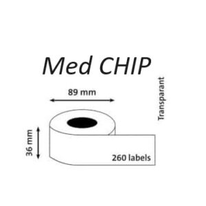Dymo 99013 gennemsigtige adresseetiketter med CHIP - Kompatibel S0722550 - 260 stk 89 x 36mm - Dymo - Kompatibel