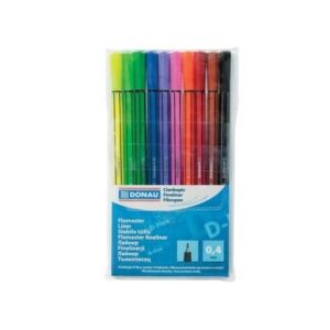 Fineliner 0,4 mm D-fine - Sæt med 10 Farver - DONAU