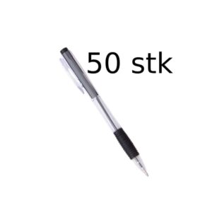 Kuglepen Ballpoint Sort med Trykknap, Pakke med 50 Stk. - NoNameCE PRODUCTS