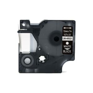 Dymo 45021 D1 hvid på sort tape - Kompatibel S0720610 - 12mm x 7m - Dymo - Kompatibel