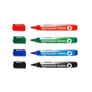 Permanent marker - Sæt med 4 stk. - Rund spids 1-3mm - NoNameCE PRODUCTS