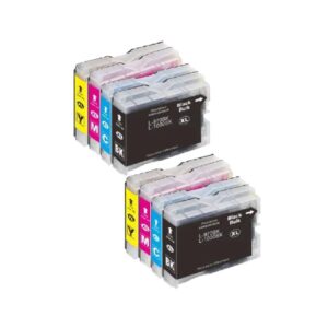 Rabatpakke - Brother LC970 2 x 4 farver BK-C-M-Y. Kompatibel LC970 164ml - Brother