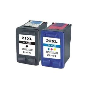 Rabatpakke - HP 21XL + 22XL Sort + Farve 2 stk. blækpatroner Kompatibel 21XL 36ml - HP - Kompatibel