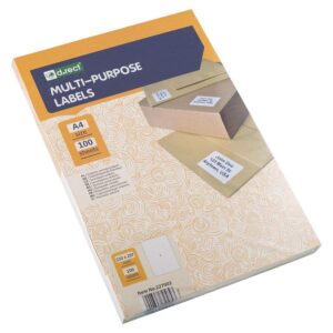 Universaletiketter 210 x 297mm - 1 stk pr ark, 100 ark i alt, 100 labels - NoName
