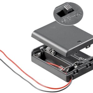 Batteriholder til 3 x AA, boks (med kabeltilslutning) - INKpartner ApS