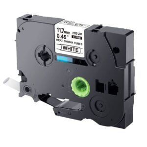 Brother HSe-231 Krympeflex tape sort tekst på hvid  12mm x 1.5m  Uoriginal - INKpartner ApS