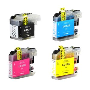 Rabatpakke - Brother LC12E 4 farver BK-C-M-Y blækpatroner Kompatibel LC12E 97ml - Brother
